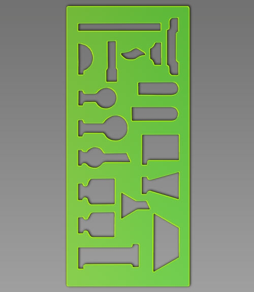 Трафарет химика зеленый арт.ТТ51