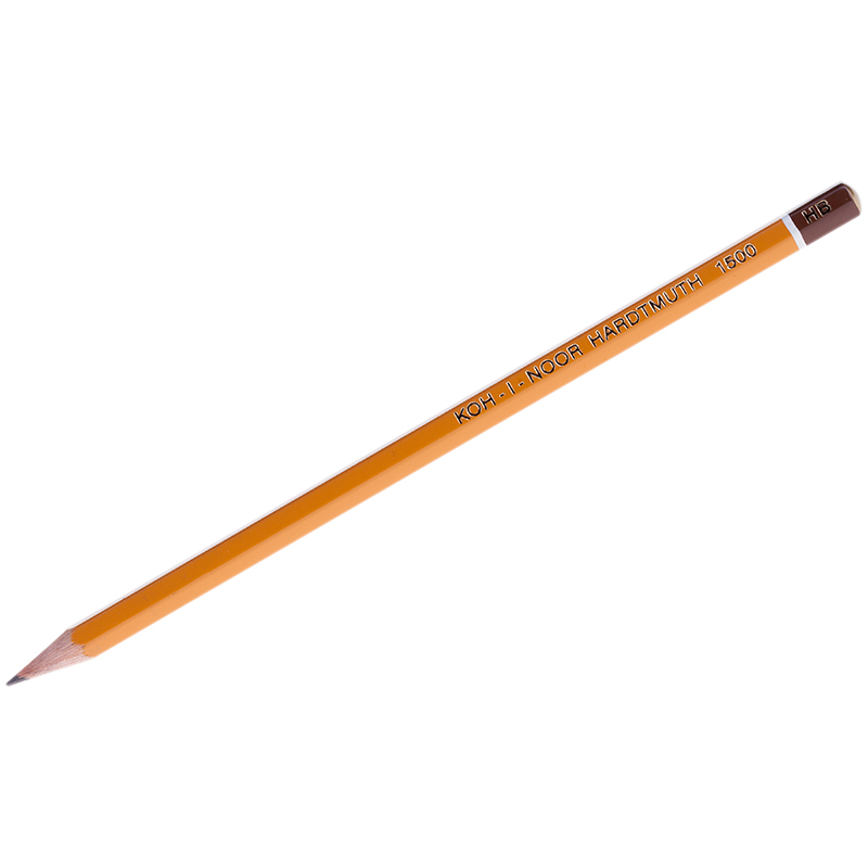 Карандаш ч/гр  HB KOH-I-NOOR 1500, 1 шт., без резинки, корпус желтый, заточенный, 15000HB01170RU/180492/010299/006679