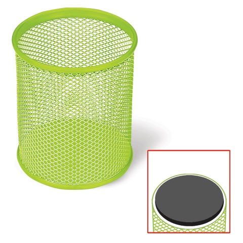 Подставка-органайзер BRAUBERG &quot;Germanium&quot;, металлическая, круглое основание, 94х81 мм, светло-зеленая, 231982