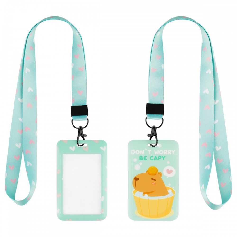 Бейдж вертикальный MESHU &quot;Be capy&quot;, 110*70мм, лента с карабином, 2D печать, опп пакет с европодвесом 359590  MS_54239