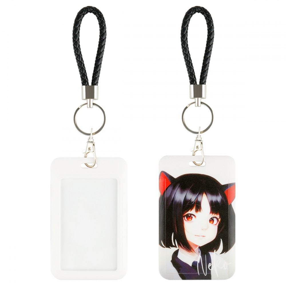 Бейдж вертикальный MESHU &quot;Neko&quot;, 110*70мм, петля с карабином, 2D печать, опп пакет с европодвесом 359586  MS_54235