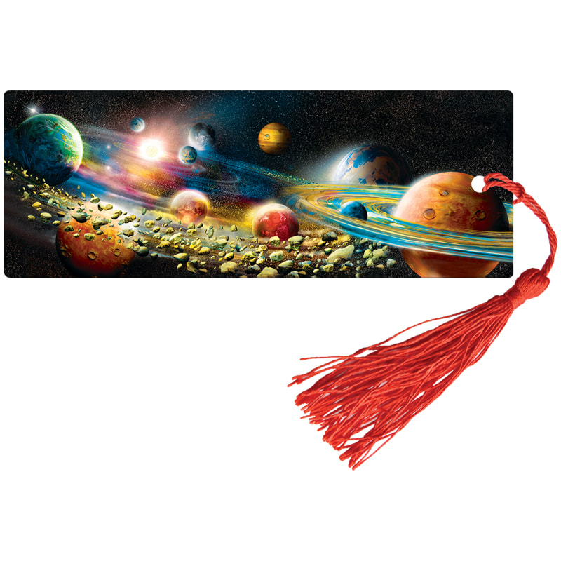 Закладка для книг 3D с линейкой, 150*55мм, ArtSpace &quot;Космос&quot;, декоративный шнурок 3D_4591/250623