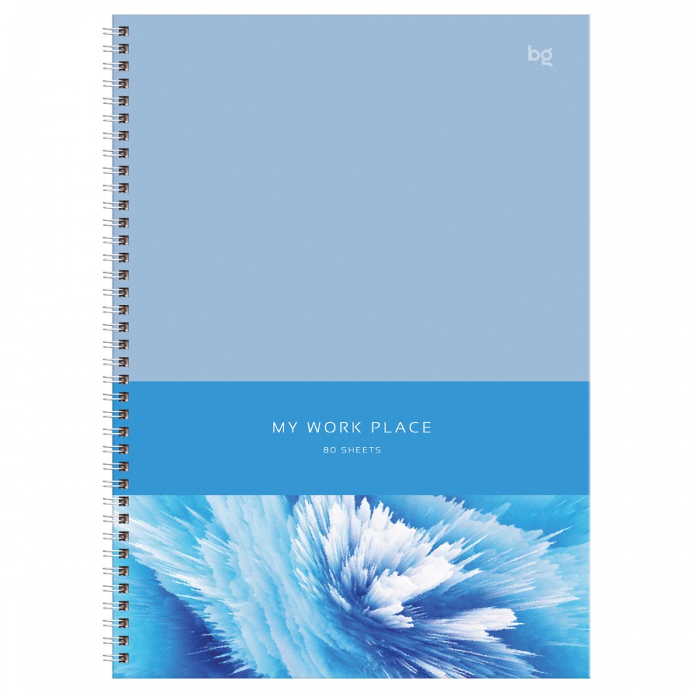 Тетрадь 80л., А4 клетка на гребне BG "Blue art", глянцевая ламинация, твердая обложка 376088 ТТ4гр80_лг 64252