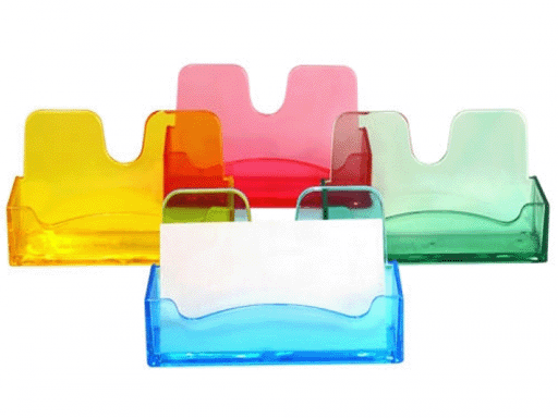 Подставка для визиток настольная СТАММ 40*100*55 мм, ассорти, ВТ05