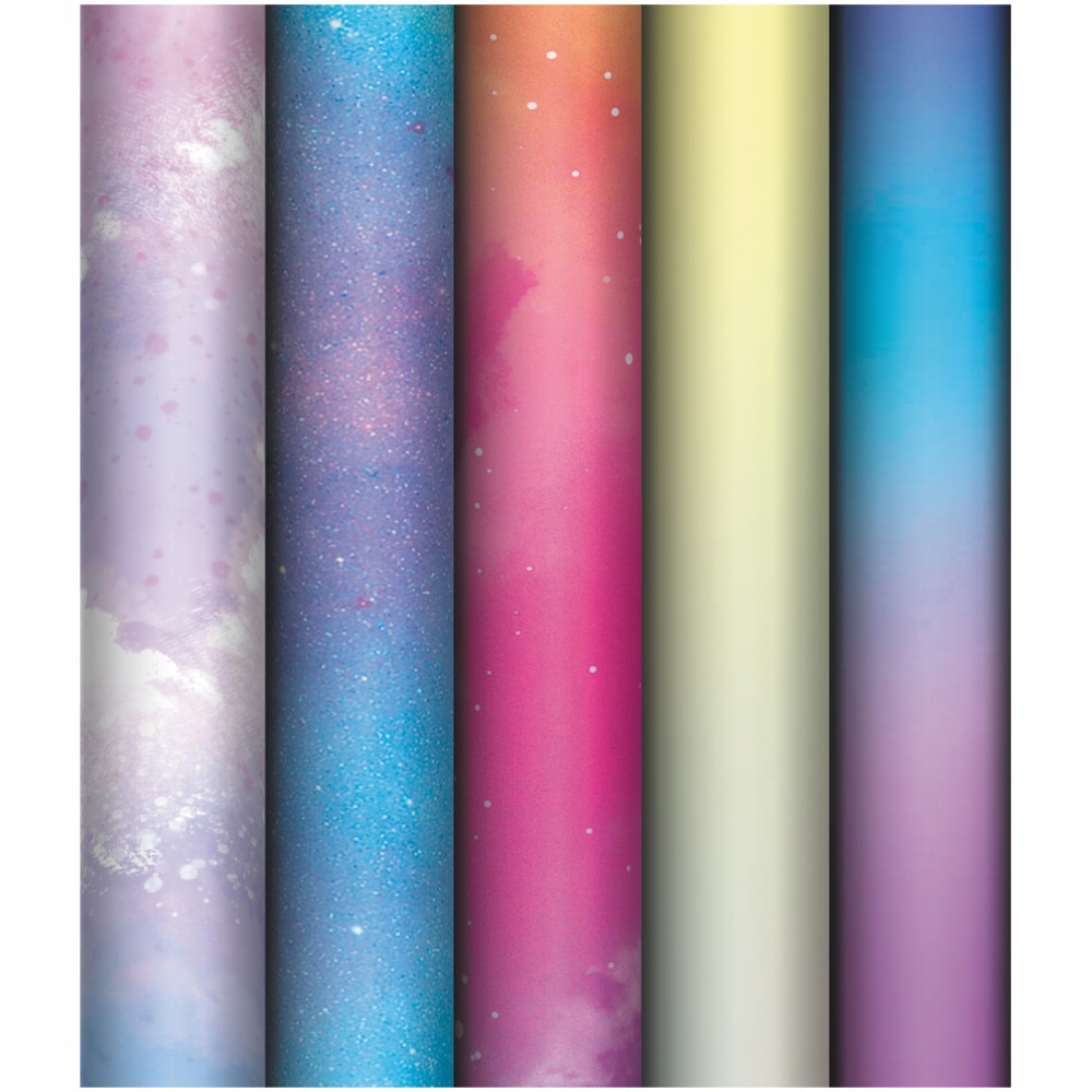 Упаковочная бумага глянц. 70*100см, MESHU &quot;Облака&quot;, 80г/м2, ассорти 5 дизайнов 358123  MS_53495