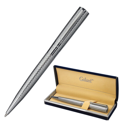 Ручка подарочная шариковая GALANT &quot;ETUDE&quot;, корпус серебристый, детали хром, узел 0,7 мм, синяя, 143506