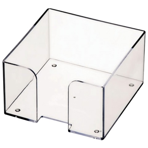 Подставка для бумажного блока СТАММ пластиковая, 90х90х50 мм, прозрачная, ПЛ61 235806