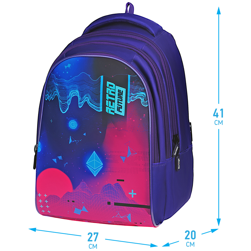 Рюкзак Berlingo inStyle &quot;Retro Future&quot; 41*27*20см, 3 отделения, 1 карман, эргономичная спинка 336351  RU080S08