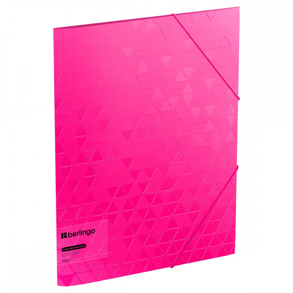 Папка на резинке Berlingo &quot;Neon&quot; А4, 600мкм, розовый неон 352511  FB4_A4391