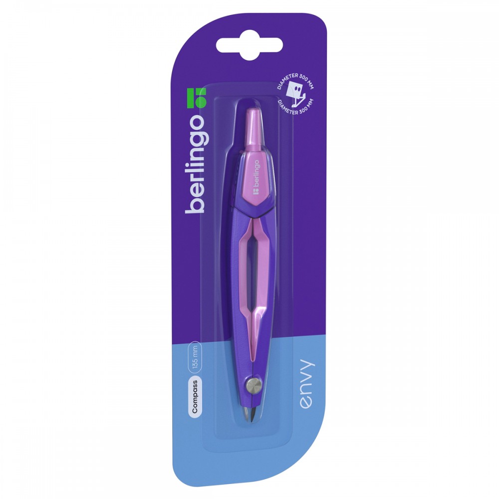 Циркуль Berlingo &quot;Envy&quot; металлический, 135мм, розовый, блистер 357905  CS_30001c