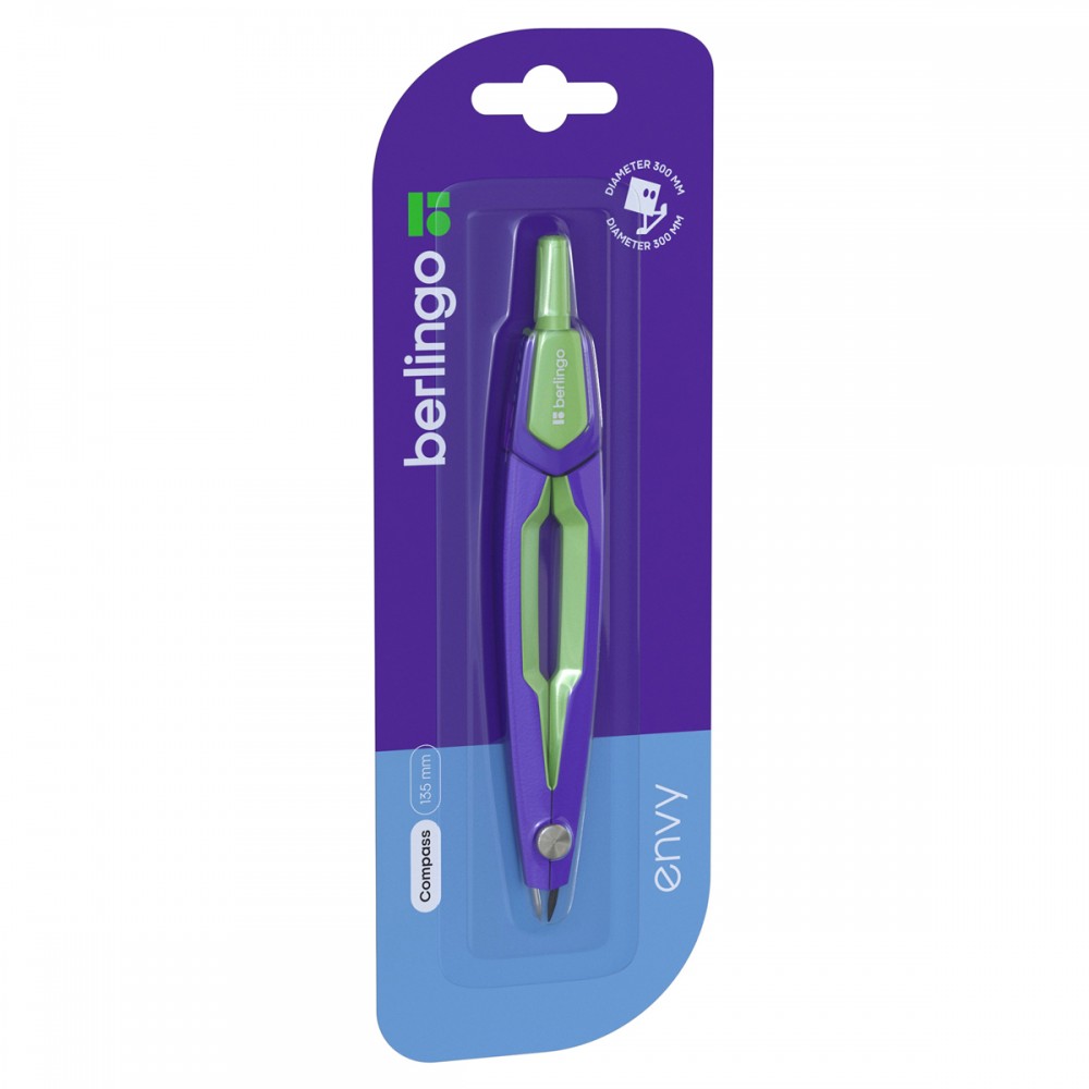 Циркуль Berlingo &quot;Envy&quot; металлический, 135мм, салатовый, блистер 357904 CS_30001b