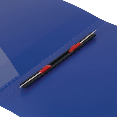 Папка с металлическим скоросшивателем и внутренним карманом BRAUBERG &quot;Contract&quot;, синяя, до 100 л., 0,7 мм, 221782