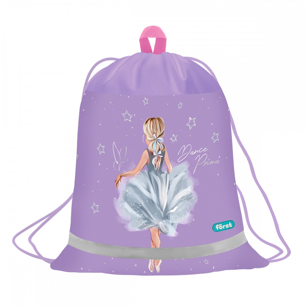 Мешок для обуви 1 отделение Först &quot;Dance Dream&quot;, 360*460мм, вентиляционная сеточка, светоотражающая полоса  379508 FT-MS-012501