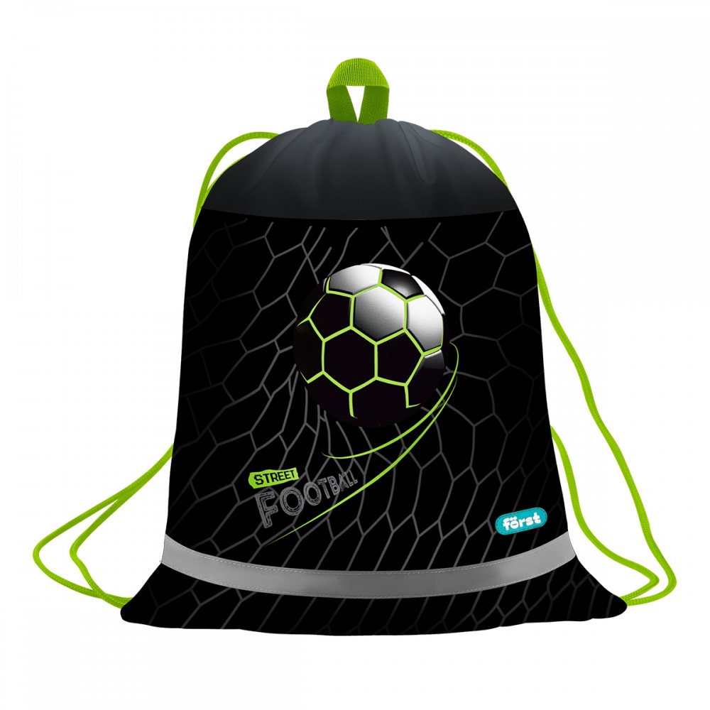 Мешок для обуви 1 отделение Först &quot;Street Football&quot;, 360*460мм, вентиляционная сеточка, светоотражающая полоса 379482 FT-MS-012505