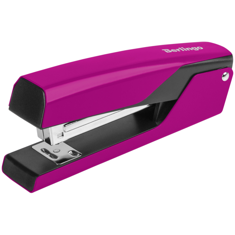 Степлер №24/6, 26/6 Berlingo &quot;Color Zone&quot; до 20л., металлический корпус, розовый 303524/DSn_20114