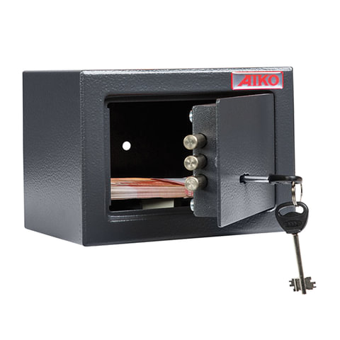 Сейф офисный (мебельный) облегченной конструкции AIKO &quot;T-140 KL&quot;, 140х195х140 мм, 3 кг, ключевой замок, крепление к стене