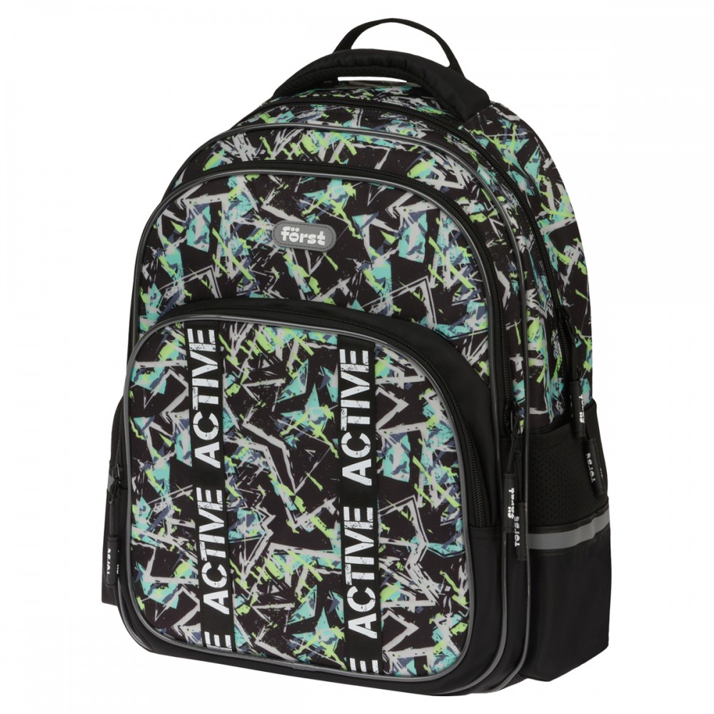 Рюкзак Först F-COMFY &quot;Abstract&quot; 38*29*15 см, 2 отделения, 3 кармана, эргономичная спинка 351781 FT-RM-090603