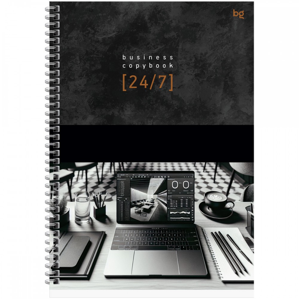 Тетрадь 100л., А4 клетка на гребне BG "Офисный стиль", глянцевая ламинация, твердая обложка 373401 ТТ4гр100_лг 63218