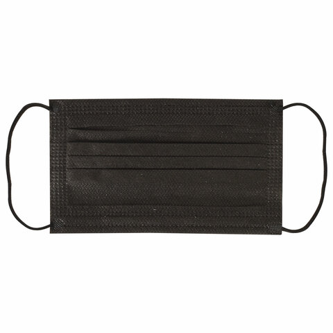 Маска медицинская стандарт одноразовая черная 630769