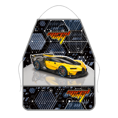 Фартук для труда печать на ткани ЖЕЛТЫЙ СПОРТКАР,ФДТ-3