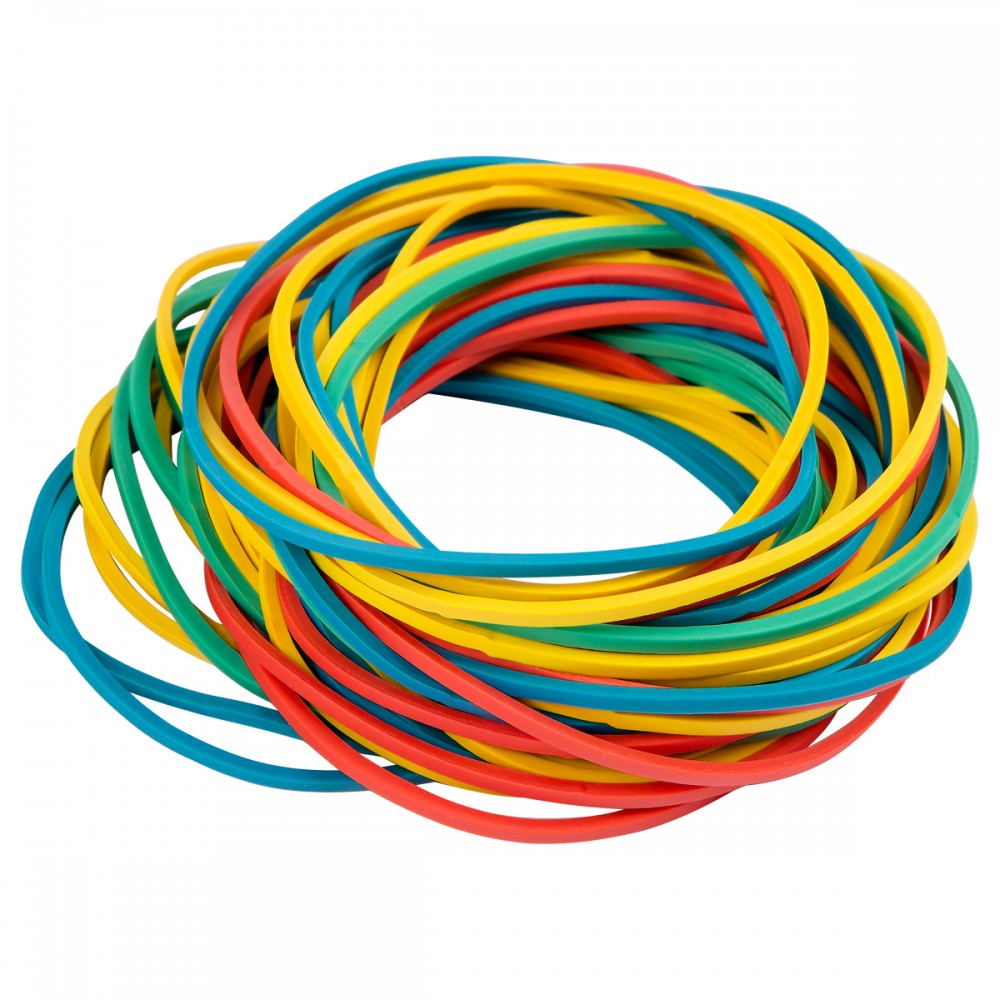 Резинки для денег 50 г,BRAUBERG цветные, натуральный каучук, 440035