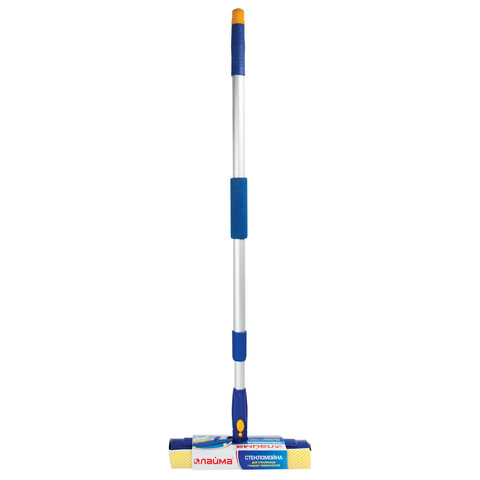 Окномойка LAIMA вращающаяся, телескопическая ручка, рабочая часть 25 см (стяжка, губка, ручка), для дома и офиса, 601494