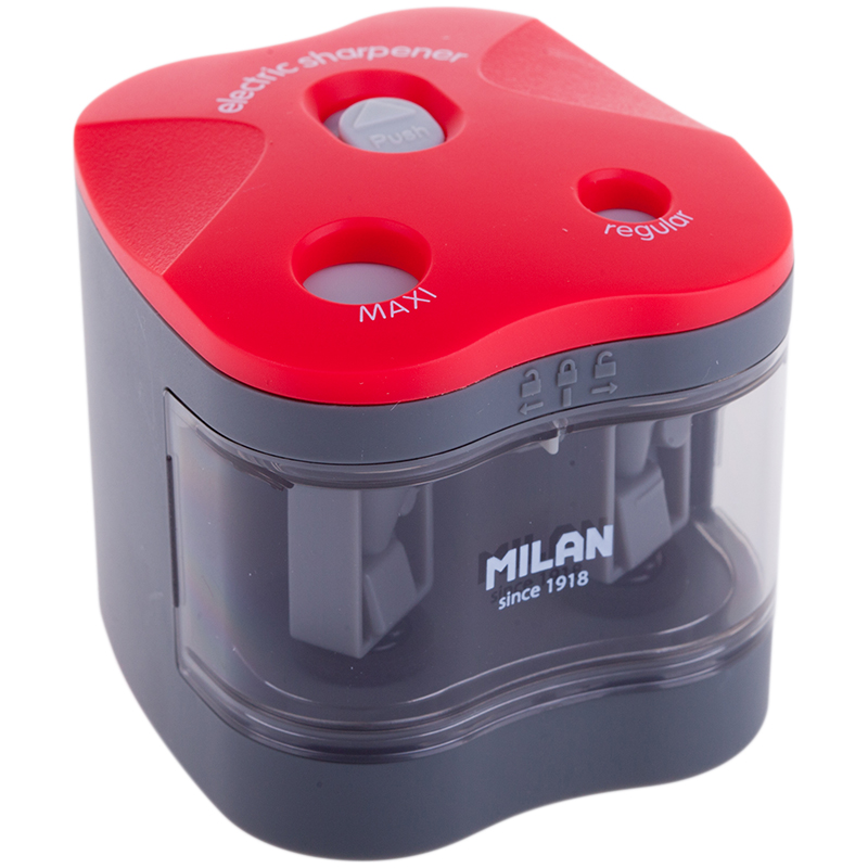 Точилка электрическая Milan &quot;Maxi - Regular&quot;, 2 отверстия, с контейнером, блистер, европодвес, 214019