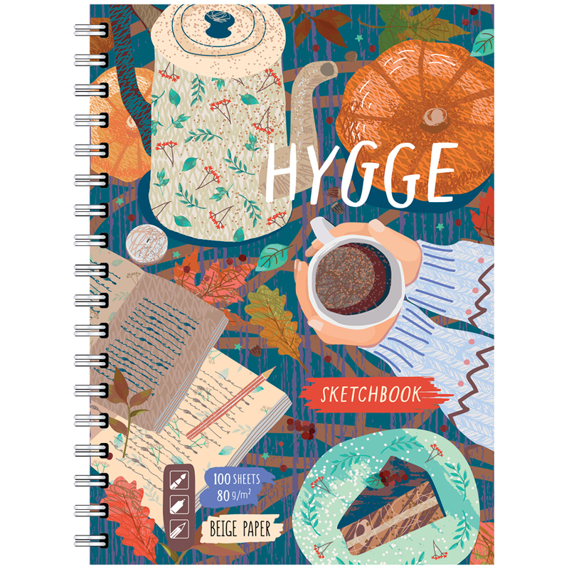 Скетчбук 100л. А5 7БЦ BG &quot;Hygge&quot;, матовая ламинация, бежевый тонированный блок, тв.обложка. 315277/СТ5гр100_лм 9563