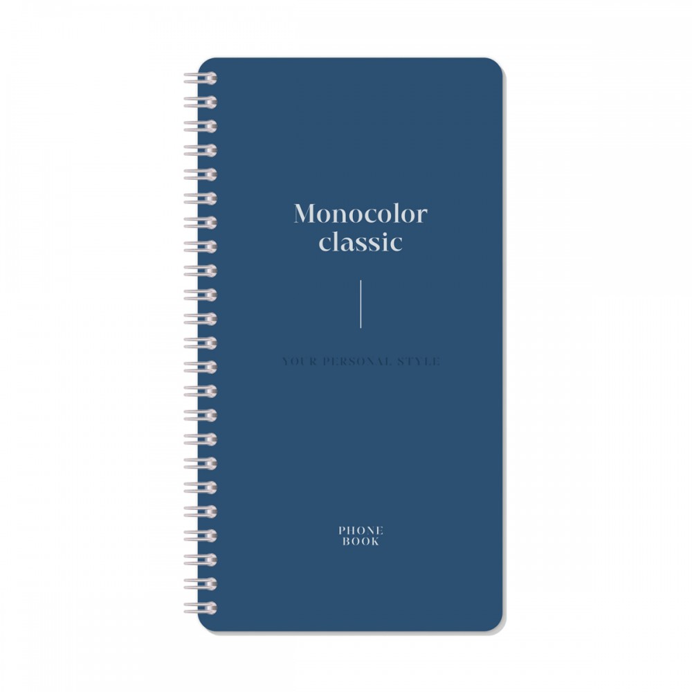 Телефонная книга А5, 80л., на гребне OfficeSpace &quot;Моноколор. Dark azure&quot;, с высечкой 346947  Тк80г_48564