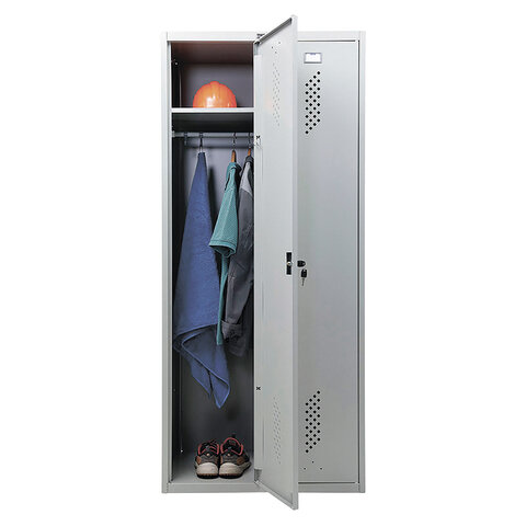 Шкаф металлический для одежды ПРАКТИК &quot;LS-21-80&quot;, двухсекционный, 1830х813х500 мм, 35 кг 290483