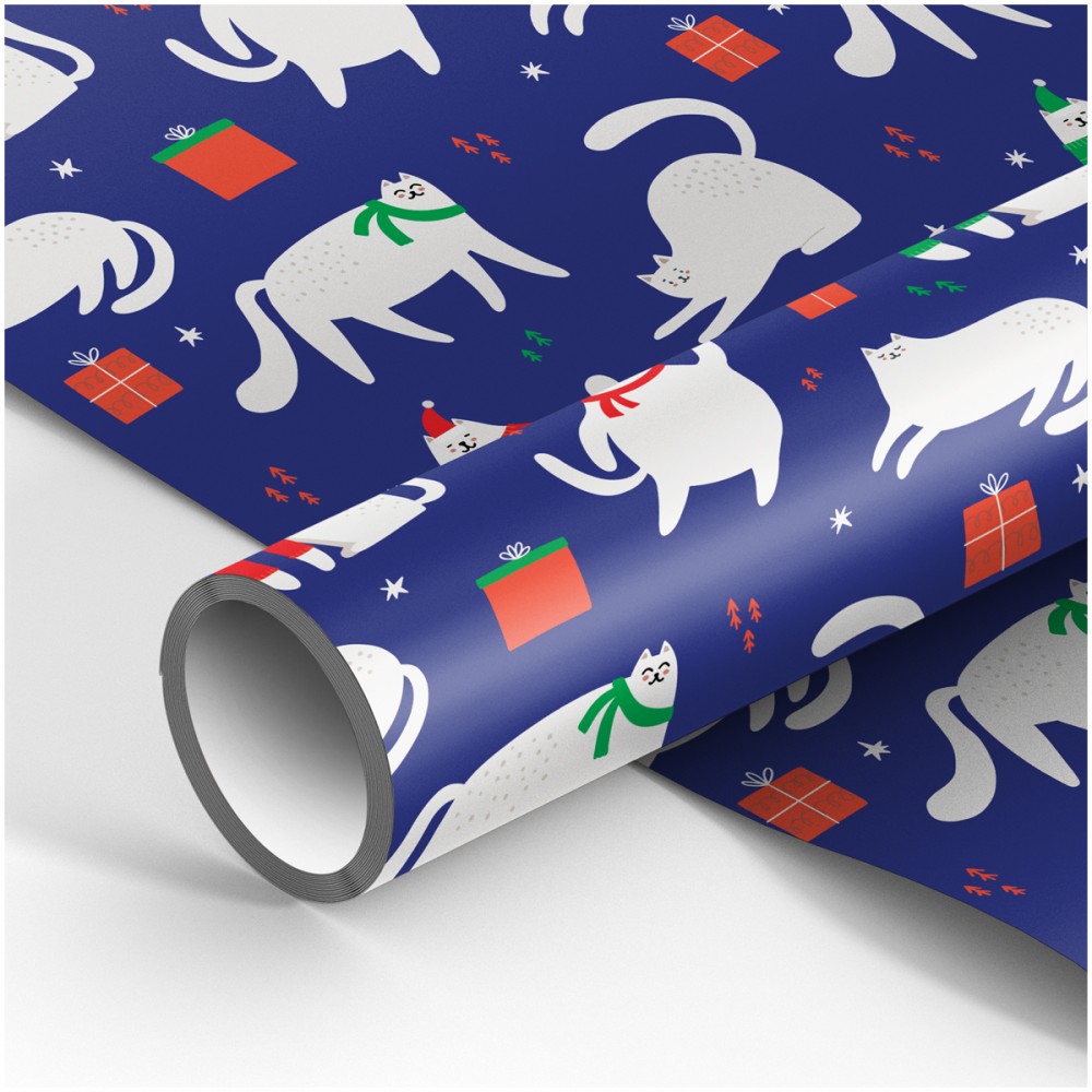 Упаковочная бумага глянц. 70*100см, MESHU &quot;Пушистый праздник&quot;, 80г/м2 358105 MS_53477