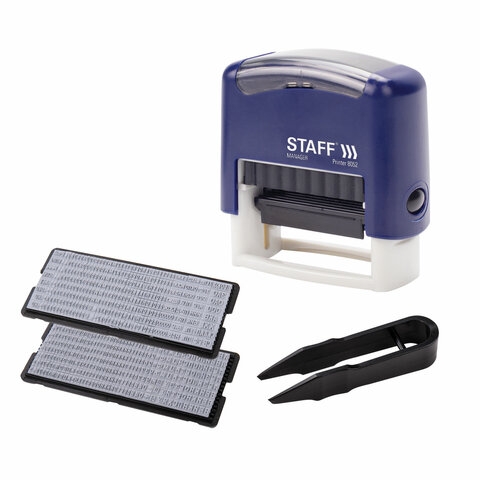 Штамп самонаборный 4-строчный STAFF, оттиск 48х18 мм, &quot;Printer 8052&quot;, КАССЫ В КОМПЛЕКТЕ, 237424