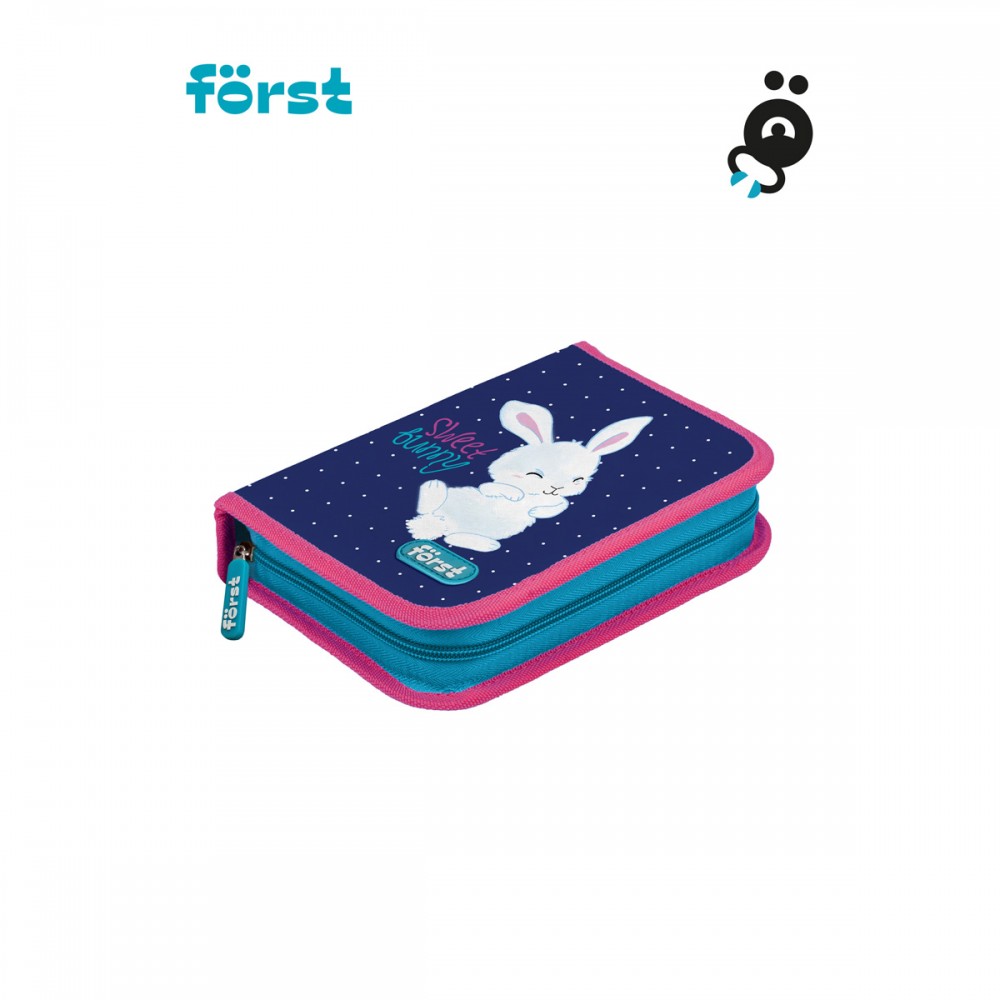 Пенал 1 отделение, 200*140*40 Först &quot;Sweet bunny&quot;, дополнительная откидная секция, полиэстер FT-PK-110313  349921