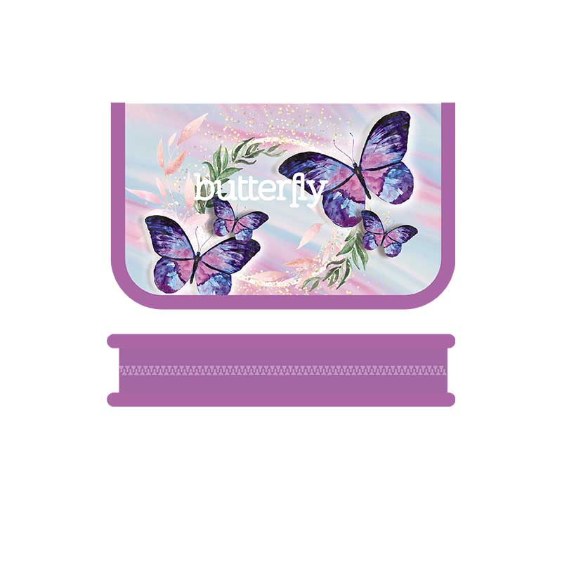 Пенал односекционный большой с двумя откидными планками печать на ткани 200/130 (ПО-42, LUCKY CAT 2023)