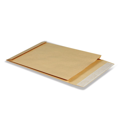 Конверт-пакет С4 объемный (229х324х40 мм), до 250 листов, крафт-бумага, отрывная полоса, 381227 /121739