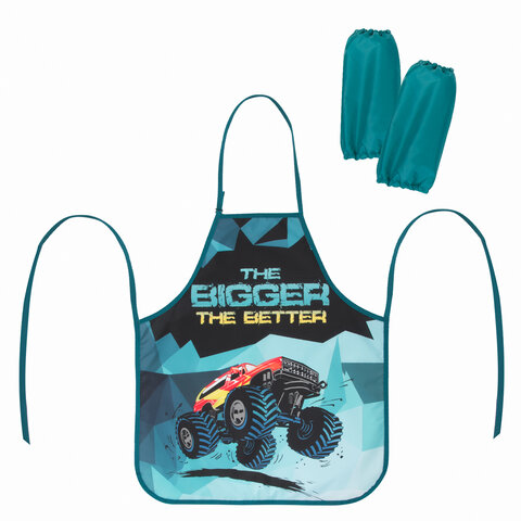 Фартук с нарукавниками ЮНЛАНДИЯ, 45x54 см, &quot;Monster-truck&quot;, 270388