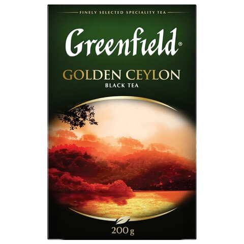 Чай GREENFIELD (Гринфилд) &quot;Golden Ceylon&quot;, черный, листовой, 200 г, картонная коробка, 0791-10 ОЗ ОБ 621973