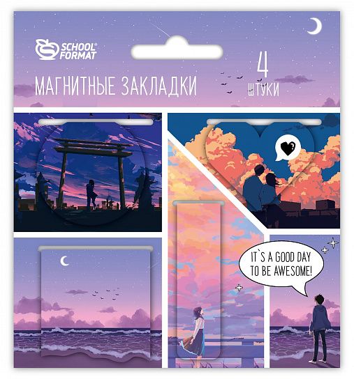 Закладки для книг магнитные Schoolformat АНИМЕ КОМИКС с европодвесом НМЗ-АК  245944