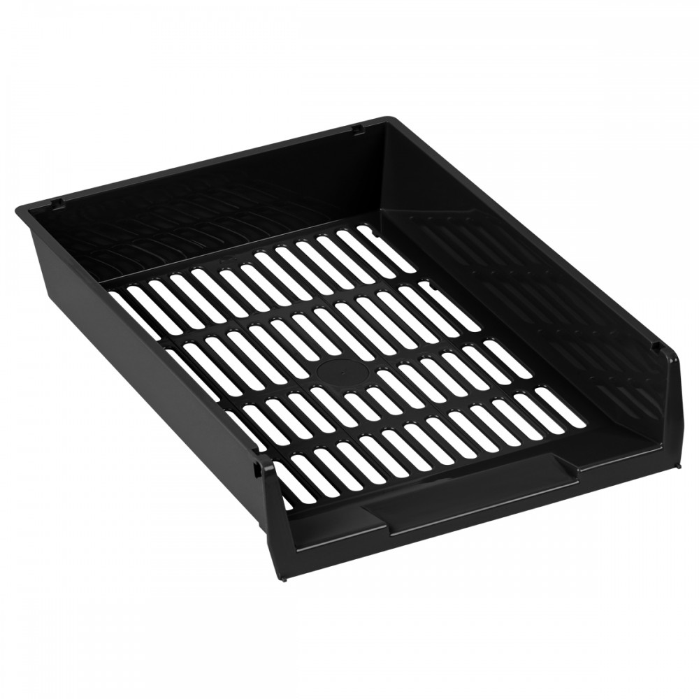 Лоток для бумаг горизонтальный СТАММ "Респект", сетчатый, черный ЛТГ-31160 351627