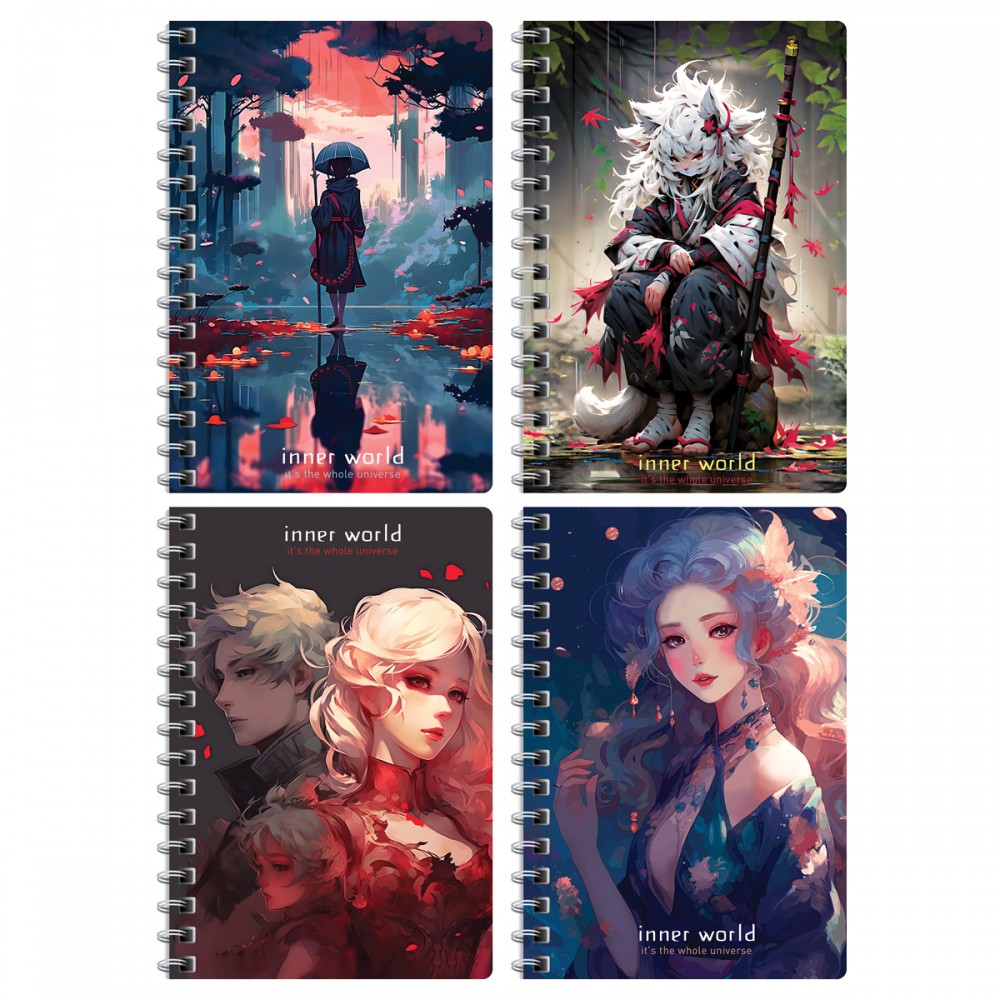 Записная книжка А6 80л. на гребне BG &quot;Inner world&quot;  362333  ЗК6гр80 12798