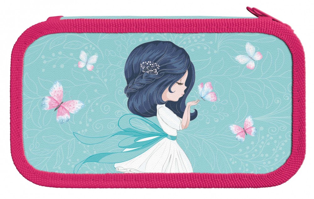 Пенал 3 секц. бол. Schoolformat MAGIC GIRL 190х105х45 картон, полиэстер молния голуб. ПК3-МГЛ 237056