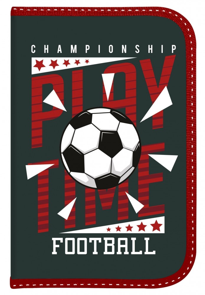 Пенал 1 секц. бол. Schoolformat PLAY TIME 200х130х25 картон, полиэстер 2 откид. планки молния т.-зел. ПТК2-ПЛТ 237101