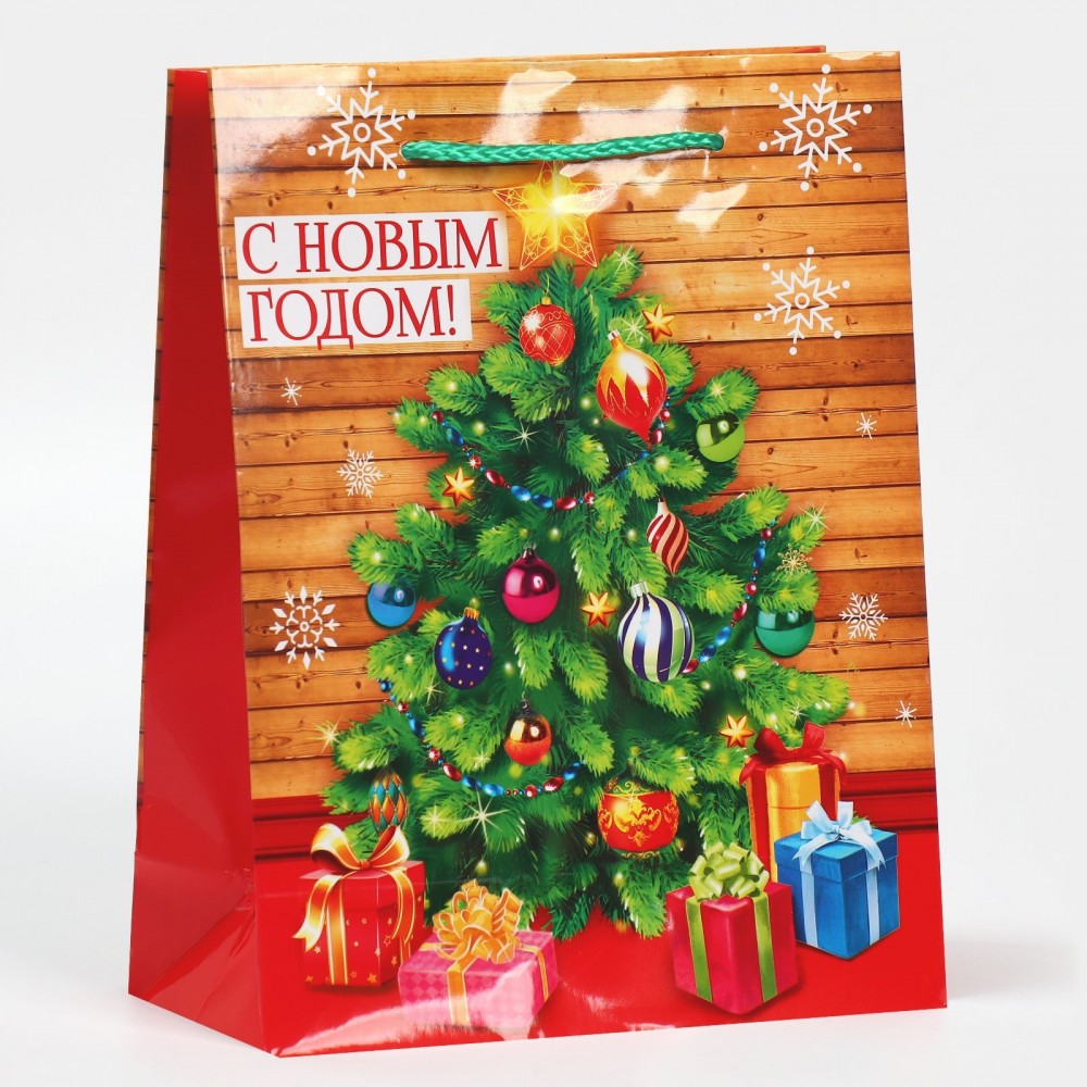 Пакет ламинированный вертикальный «Новогодняя пора», MS 18 × 23 × 8 см   7697937