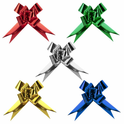 Бант-бабочка 3 см для подарка металлизированные цвета ассорти, ЗОЛОТАЯ СКАЗКА, 591838