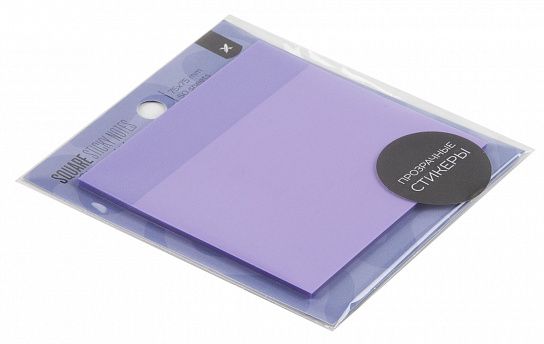 Блок самоклеящийся прозрачный LOREX TRANSPARENT MONO LILAC 75х75 мм 50 листов, фиолетовый LXSNTR-MNL 255480
