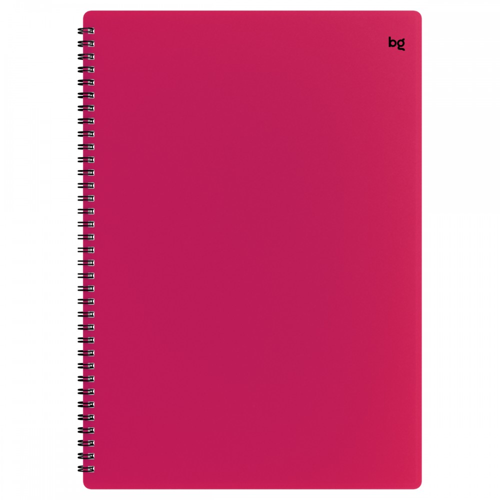 Тетрадь 80л., А4 клетка на гребне BG &quot;Neon&quot;, пластиковая обложка, розовый  378838 Т4гр80_пл 08693