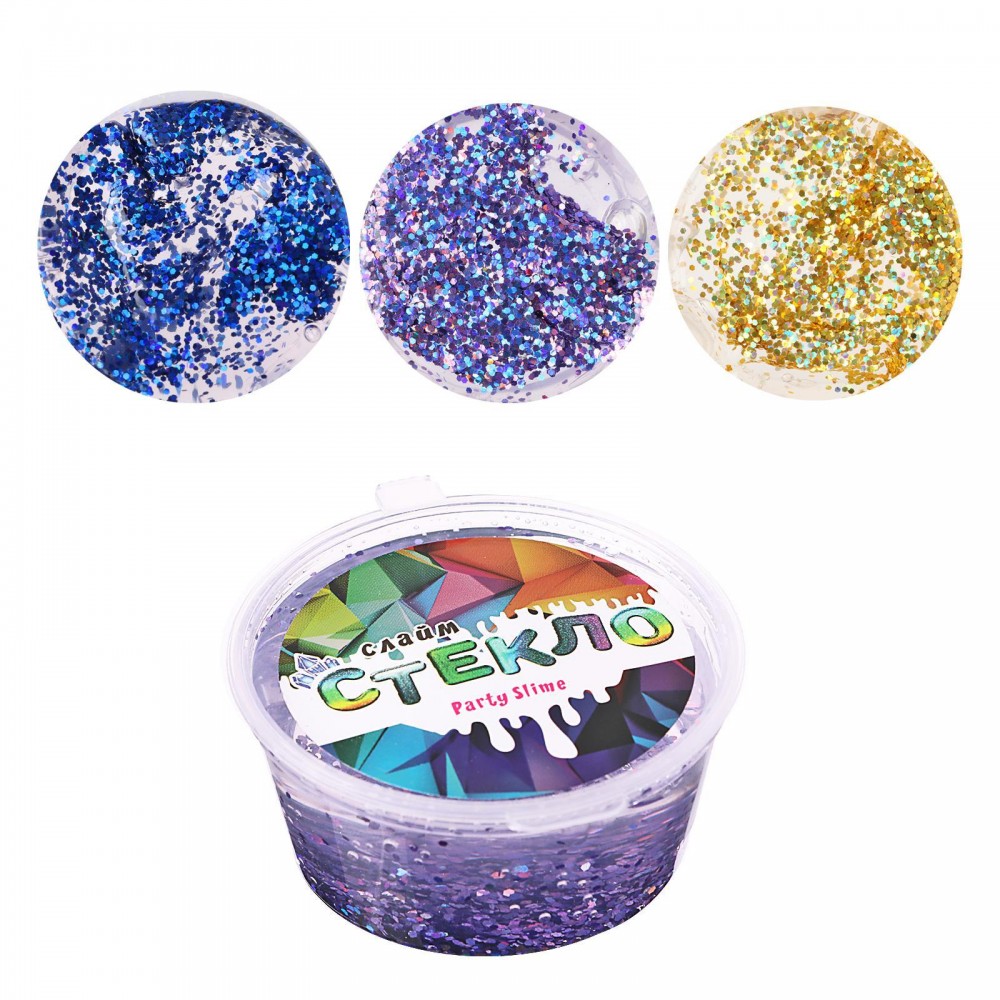 Слайм &quot;Стекло&quot; с крупными блестками, , 50 грамм, микс 6988346