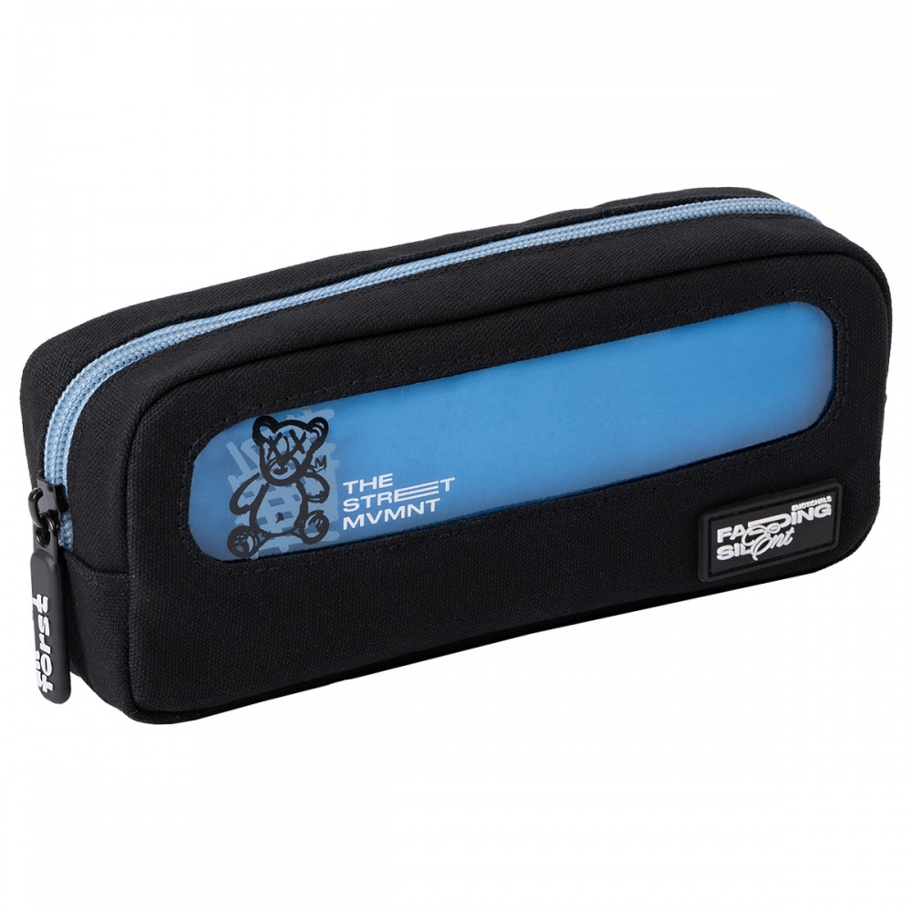 Пенал мягкий с прозрачным окошком, 1 отделение, 205*80*50 Först &quot;Street Fashion&quot;, текстиль с ПВХ 379455 FT-PM-040502