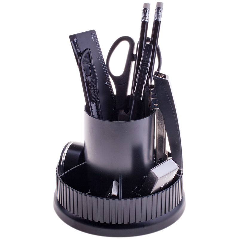 Настольный органайзер 12 предметов,OfficeSpace &quot;Карусель&quot;,  вращающийся, черный 205593/SS155_3194/ 205593