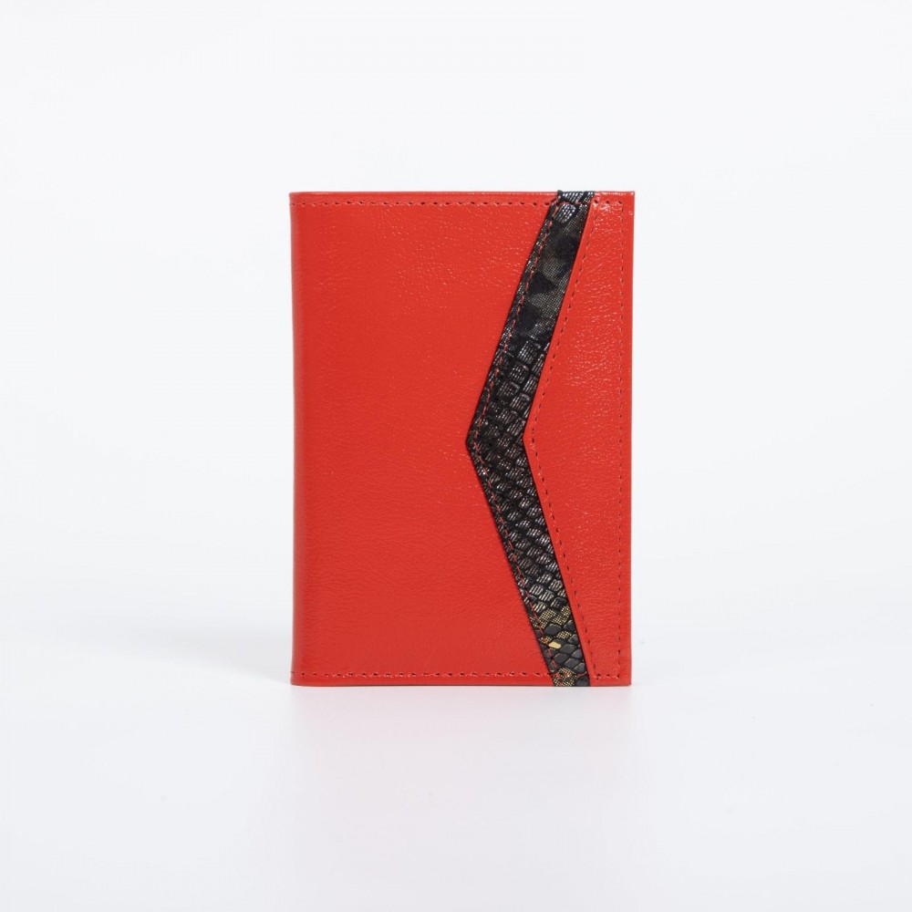 Обложка д/паспорта 9,5*0,3*13,5, д/карт, матовый, алый 6942186